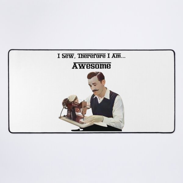 Item preview, sewing machine man, leatherworker designed and sold by EwaVerse.