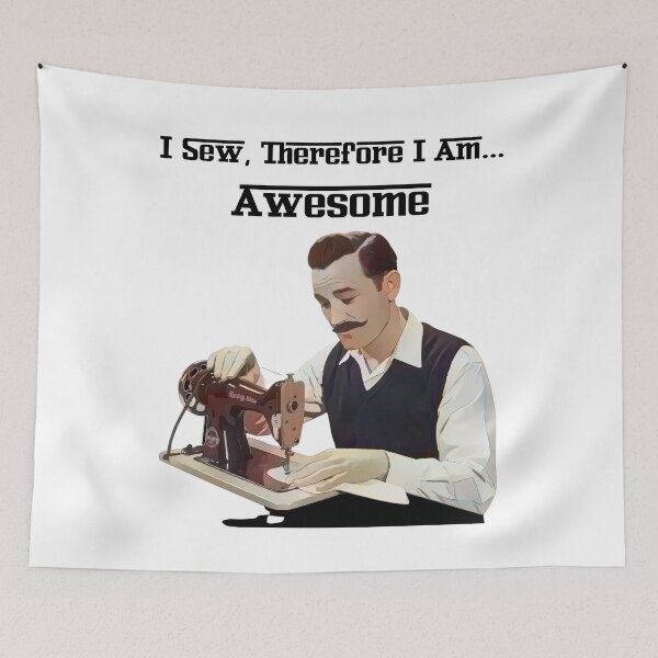 Item preview, sewing machine man, leatherworker designed and sold by EwaVerse.