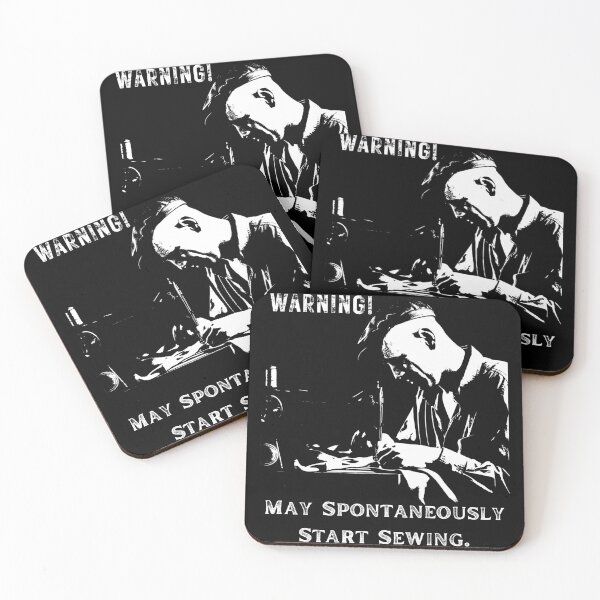 Item preview, funny man sewing, fun leather crafter designed and sold by EwaVerse.