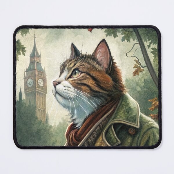 Item preview, Moody Gentleman Red Cat Victorian Era Green Suit designed and sold by NuttyAnimals.