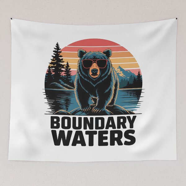 Item preview, Boundary Waters Cool Bear - Retro Wilderness Adventure designed and sold by WayoftheWater.