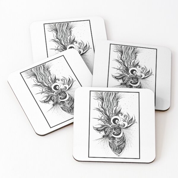 Item preview, Restless – Ink Drawing of Flowing Grass & Leaves in the Wind designed and sold by DanielleJScott.com.