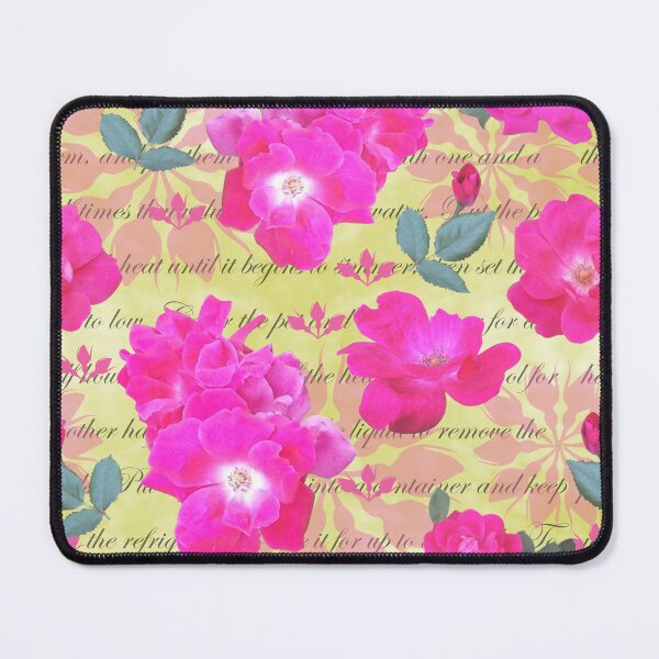 Item preview, Rose Water Recipe Pink Roses on Yellow Green e2e186 designed and sold by Art in My Loft.