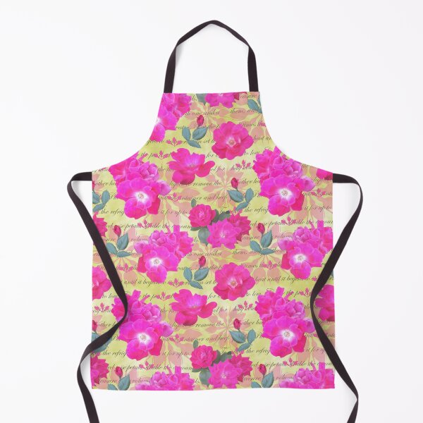 Item preview, Rose Water Recipe Pink Roses on Yellow Green e2e186 designed and sold by Art in My Loft.