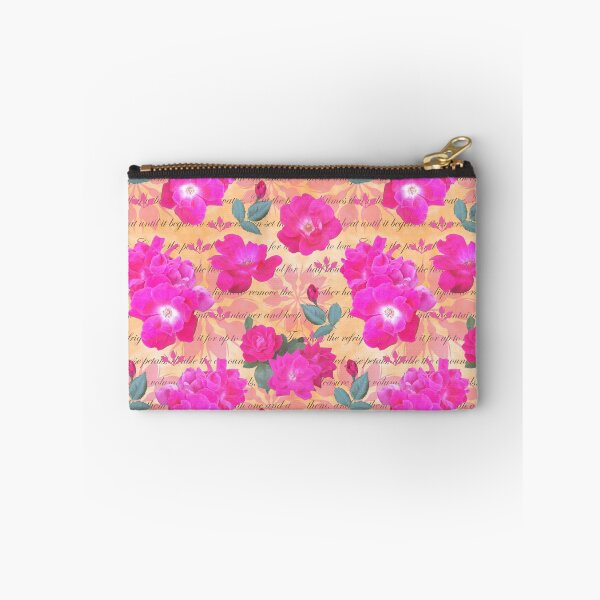 Item preview, Rose Water Recipe Pink Roses on Orange ffc689 designed and sold by Art in My Loft.