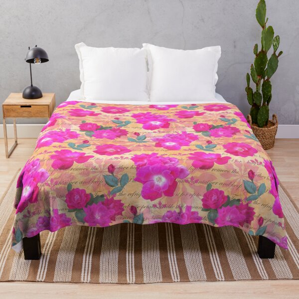 Item preview, Rose Water Recipe Pink Roses on Orange ffc689 designed and sold by Art in My Loft.