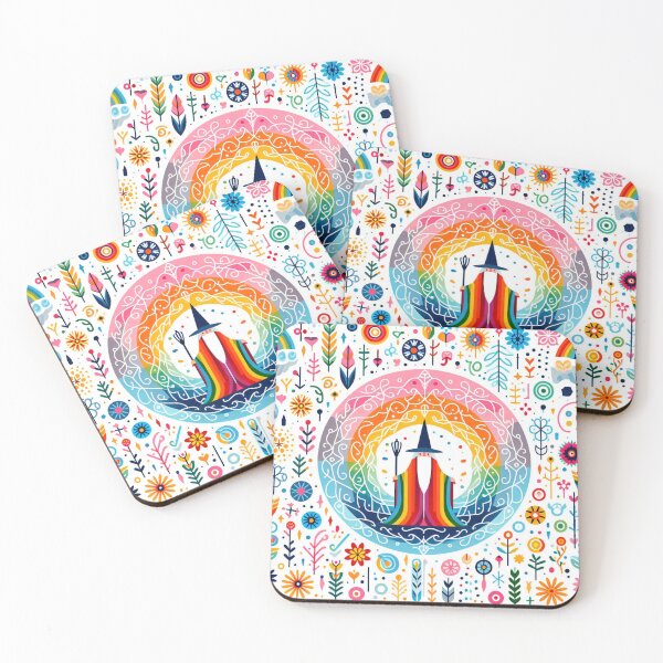 Item preview, Scandinavian Folk Art Wizard – Colourful Mystic and Floral Patterns by heidiannemorris designed and sold by FOLK ART FUSION by heidiannemorris.