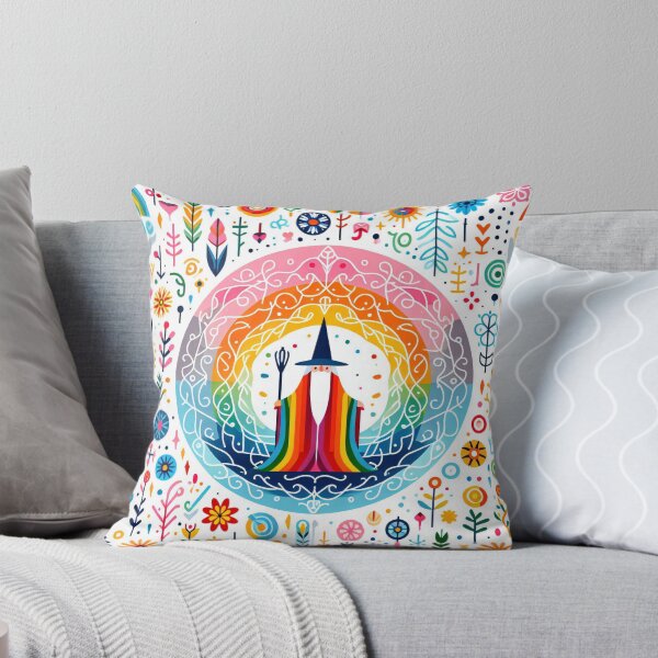 Item preview, Scandinavian Folk Art Wizard – Colourful Mystic and Floral Patterns by heidiannemorris designed and sold by FOLK ART FUSION by heidiannemorris.