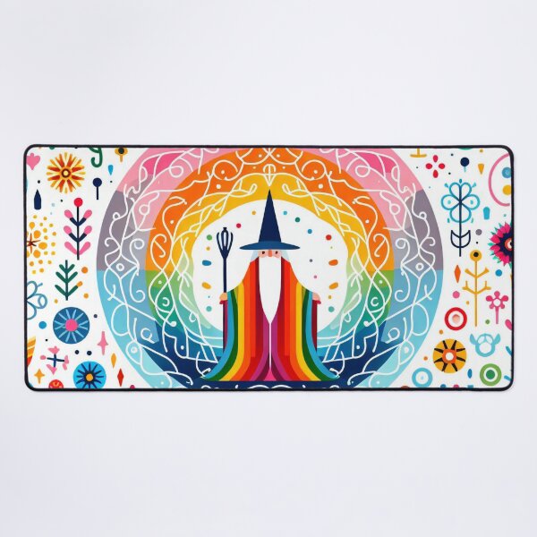 Item preview, Scandinavian Folk Art Wizard – Colourful Mystic and Floral Patterns by heidiannemorris designed and sold by FOLK ART FUSION by heidiannemorris.