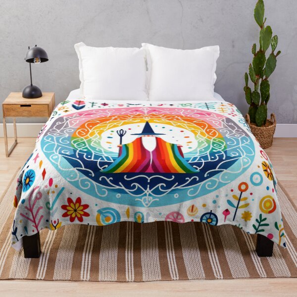 Item preview, Scandinavian Folk Art Wizard – Colourful Mystic and Floral Patterns by heidiannemorris designed and sold by FOLK ART FUSION by heidiannemorris.