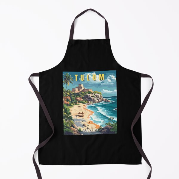 Item preview, Tulum in Quintana Roo Mexico Retro Travel Art Landscape designed and sold by MaateoDesign.