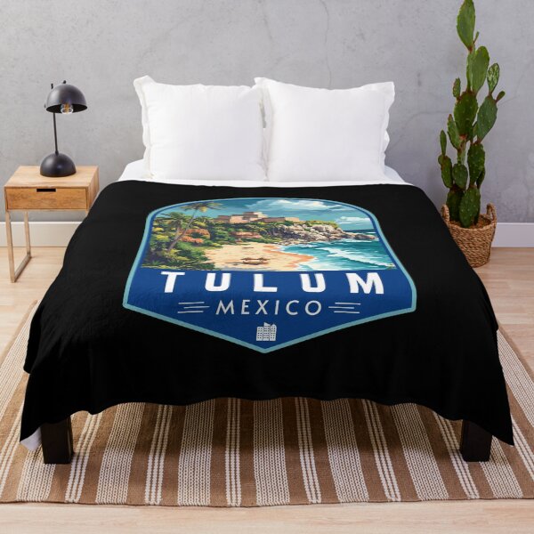 Item preview, Tulum in Quintana Roo Mexico Retro Travel Art Badge designed and sold by MaateoDesign.