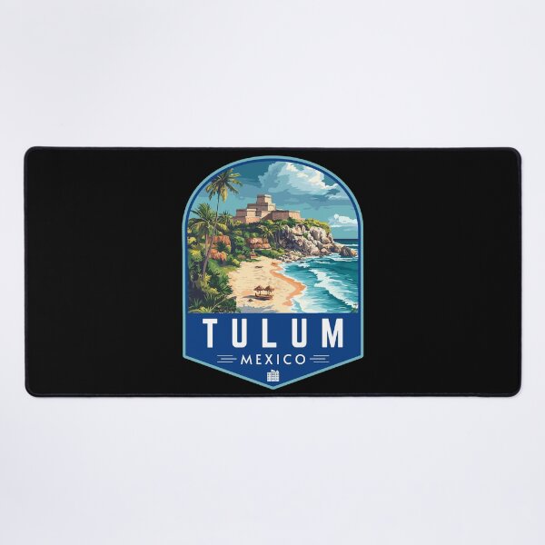 Item preview, Tulum in Quintana Roo Mexico Retro Travel Art Badge designed and sold by MaateoDesign.