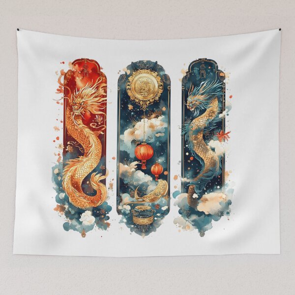 Item preview, Chinese Lunar Year 2025 Dragon Art – Festive Watercolor Ink Illustrations designed and sold by AnnDesignStudio.