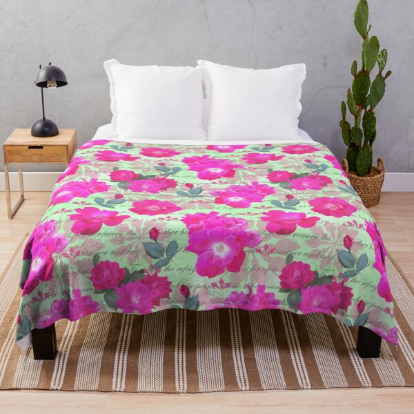Item preview, Rose Water Recipe Pink Roses on Green beffbf designed and sold by Art in My Loft.