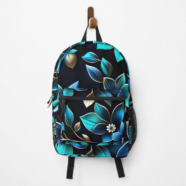 Item preview, Signature Blue, Turquoise & Gold Floral Pattern | Elegant Botanical Art by Juliette Ozkalfayan designed and sold by Juliette Ozkalfayan.