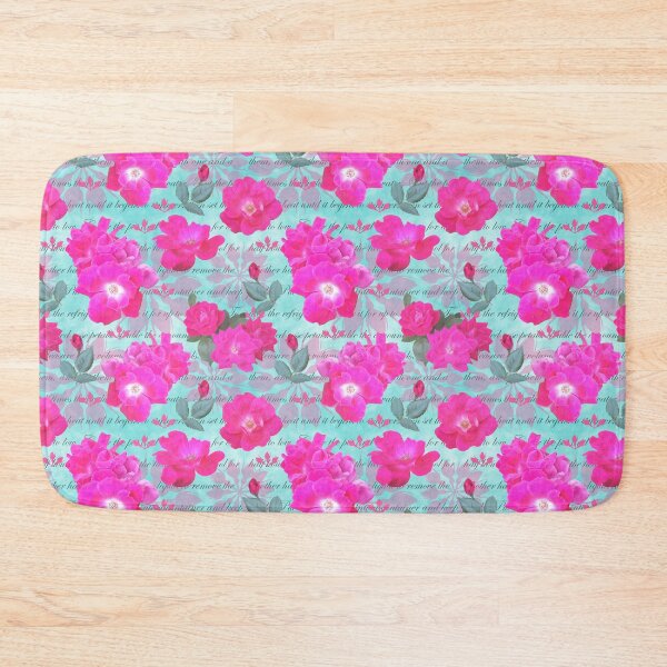 Item preview, Rose Water Recipe Pink Roses on Cyan 85feff designed and sold by Art in My Loft.