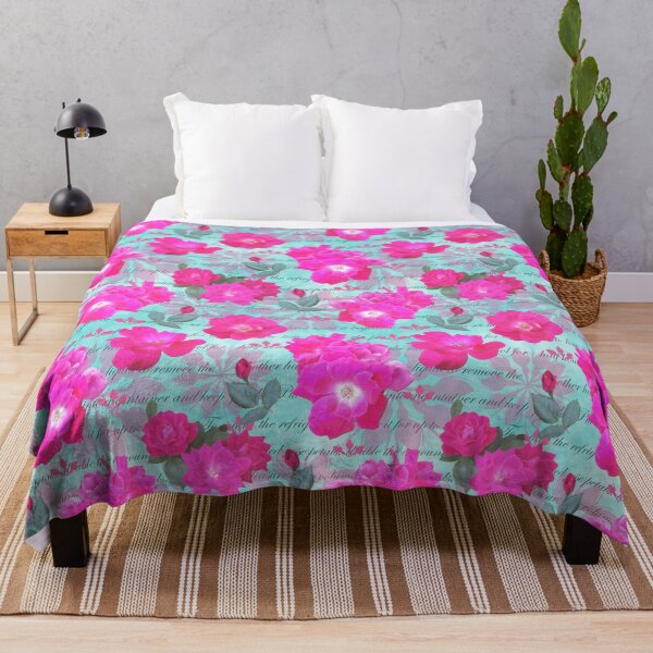 Item preview, Rose Water Recipe Pink Roses on Cyan 85feff designed and sold by Art in My Loft.