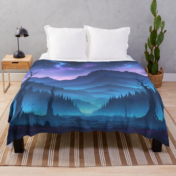 Item preview, Mystical Twilight Mountains - Fantasy Night Sky Landscape designed and sold by A L O N E.