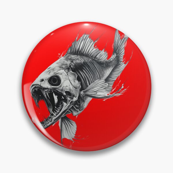 Item preview, Dark Skeletonfish – Fantastic Horror Deep Sea Illustration designed and sold by inksavvystudio.