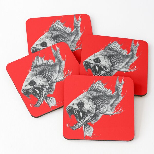 Item preview, Dark Skeletonfish – Fantastic Horror Deep Sea Illustration designed and sold by inksavvystudio.