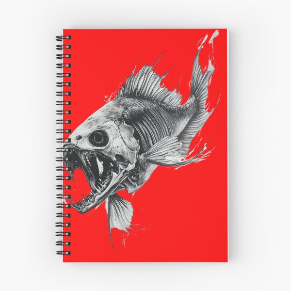 Item preview, Dark Skeletonfish – Fantastic Horror Deep Sea Illustration designed and sold by inksavvystudio.