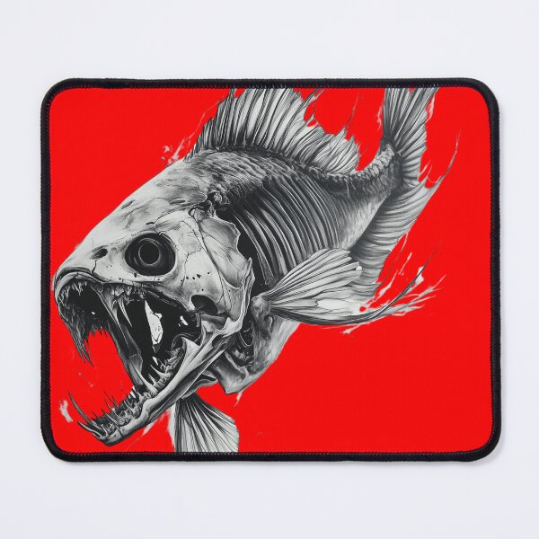 Item preview, Dark Skeletonfish – Fantastic Horror Deep Sea Illustration designed and sold by inksavvystudio.