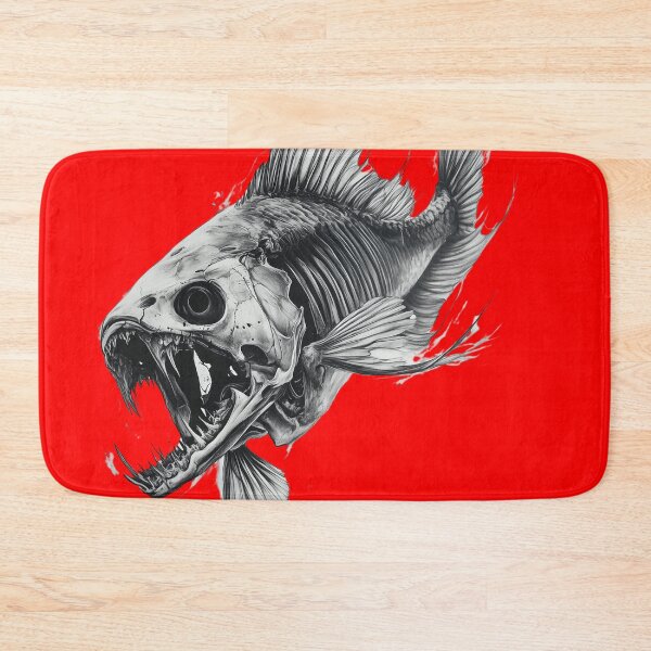 Item preview, Dark Skeletonfish – Fantastic Horror Deep Sea Illustration designed and sold by inksavvystudio.