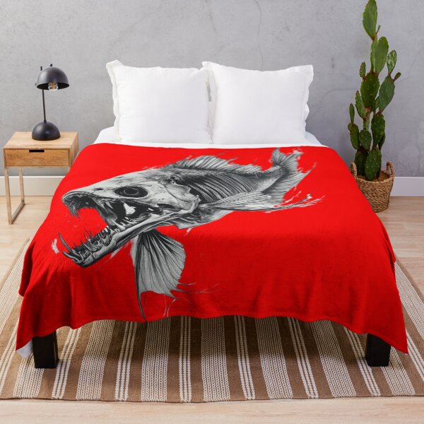 Item preview, Dark Skeletonfish – Fantastic Horror Deep Sea Illustration designed and sold by inksavvystudio.