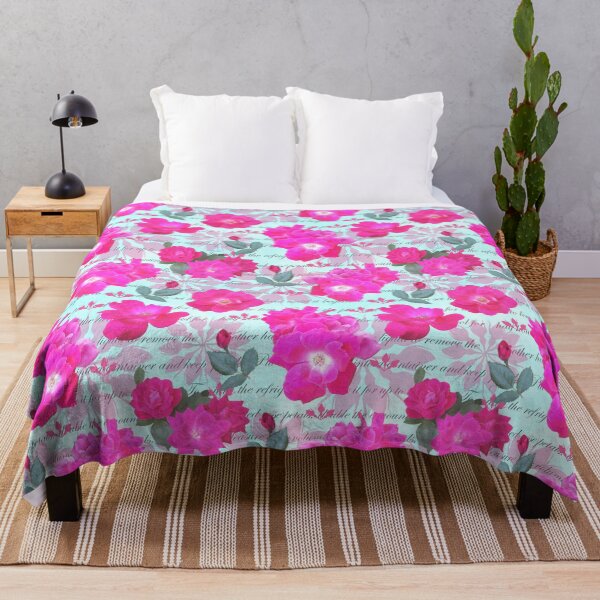 Item preview, Rose Water Recipe Pink Roses on Cyan c3feff designed and sold by Art in My Loft.