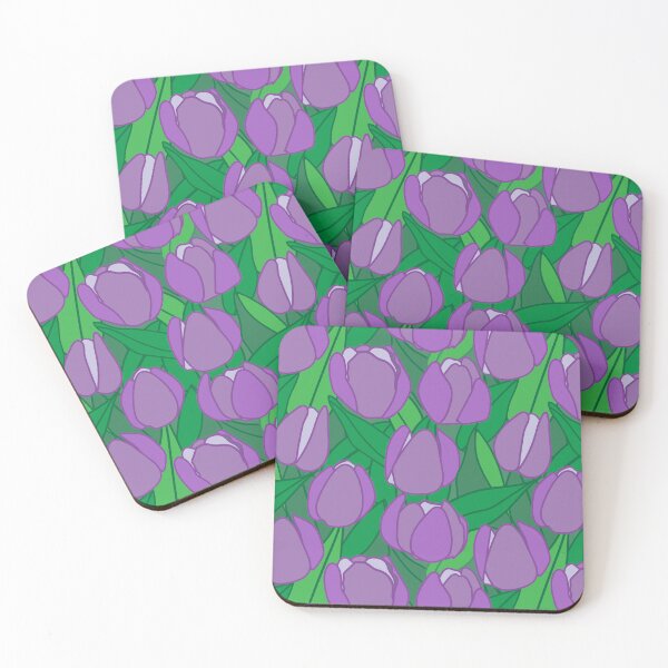 Item preview, Meadow of violet tulips designed and sold by RhoQA.