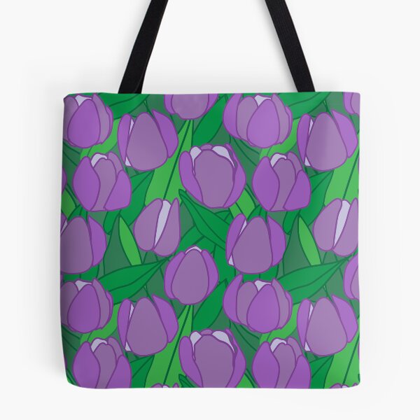 Item preview, Meadow of violet tulips designed and sold by RhoQA.