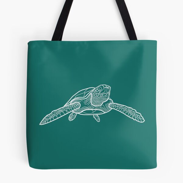 Item preview, Loggerhead Turtle Detail in White designed and sold by RedFishyTee.