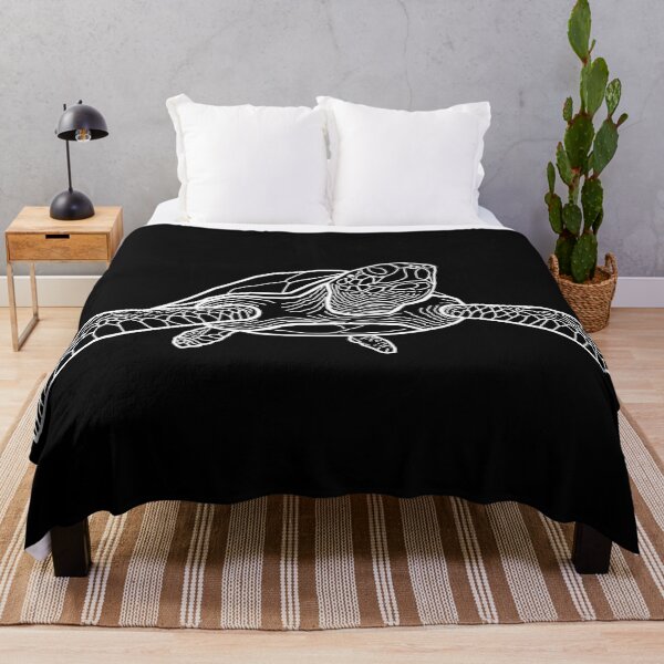 Item preview, Loggerhead Turtle Detail in White designed and sold by RedFishyTee.
