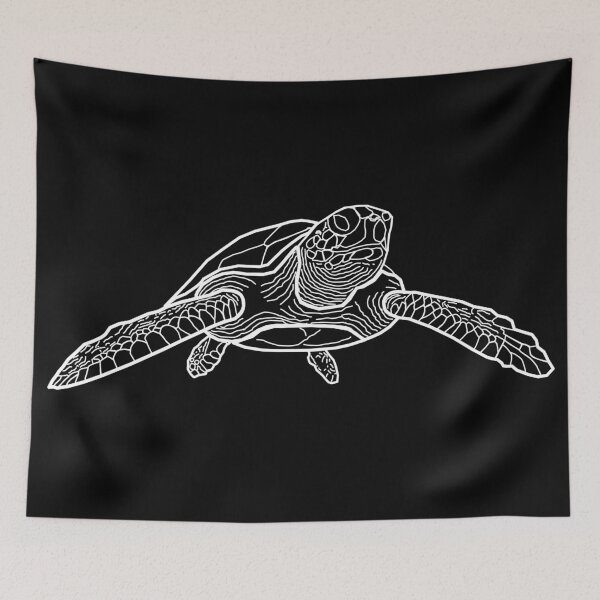 Item preview, Loggerhead Turtle Detail in White designed and sold by RedFishyTee.