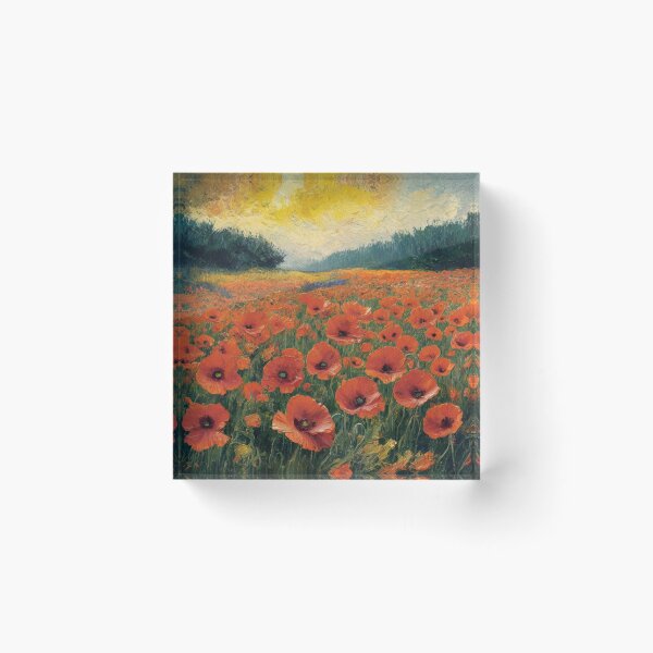 Item preview, Poppy field, oil paint. designed and sold by elegantpaterns.