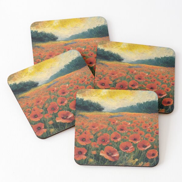 Item preview, Poppy field, oil paint. designed and sold by elegantpaterns.