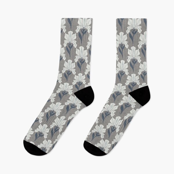 Item preview, Serene harmonious Japandi style Iris flowers linen textured 2b designed and sold by Designsbyluzia.