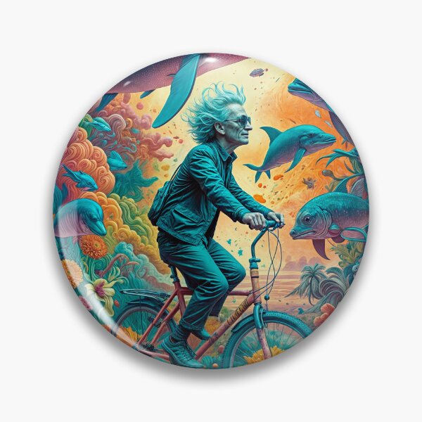 Item preview, Albert Hofmann riding a bike on a psychedelic trip while taking LSD designed and sold by GreenKingShop.