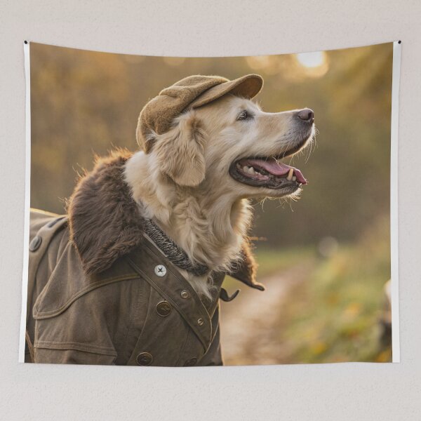 Item preview, Golden Retriever Dog Broad Smile Coat Furry Trim designed and sold by NuttyAnimals.