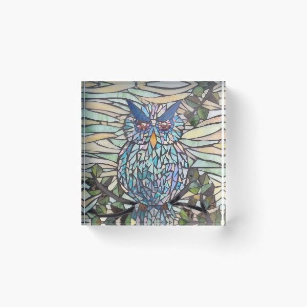 Item preview, Night owl stained glass mosaic designed and sold by suespaintroom.