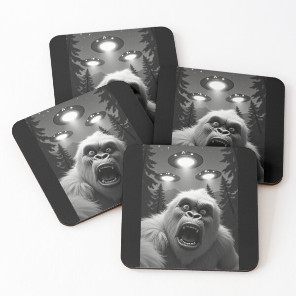 Item preview, Yeti selfie with UFOs designed and sold by Digital Art and Funny Pets.