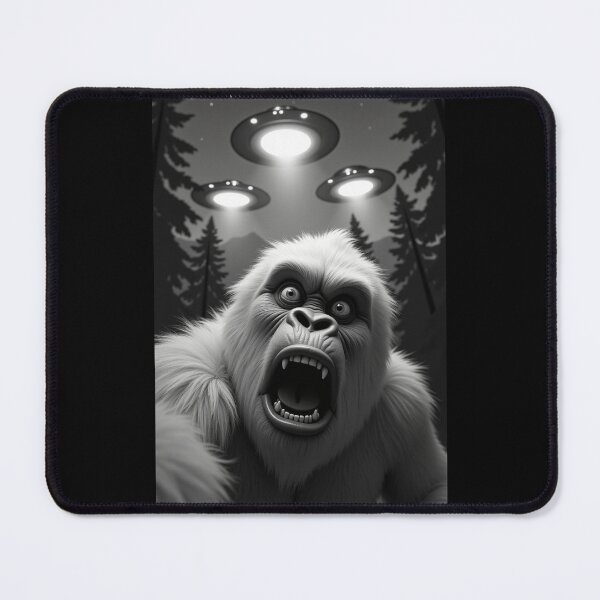Item preview, Yeti selfie with UFOs designed and sold by Digital Art and Funny Pets.