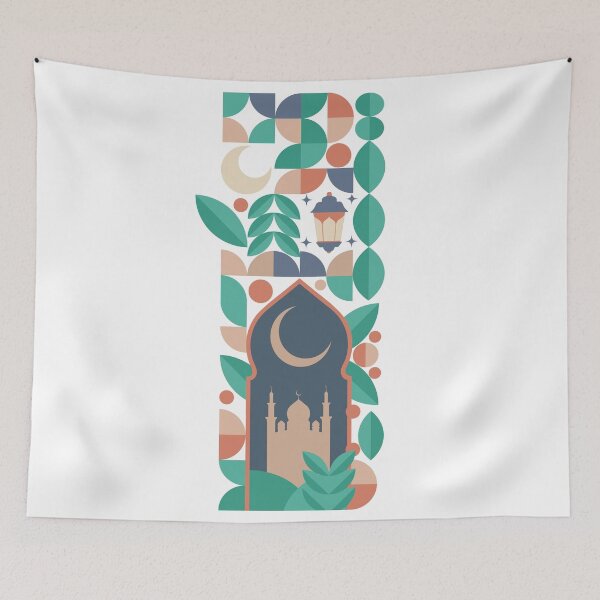 Item preview, Fresh Ramadan Crescent Cubism-Inspired Pattern, Ramadan Kareem, Ramadan Mubarak, Iftar and Suhour Ramadan Gathering designed and sold by UPPrints.