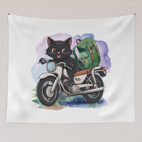 Item preview, Adventure Black Cat: Motorcycle Explorer on the Road designed and sold by ChenEngEng.