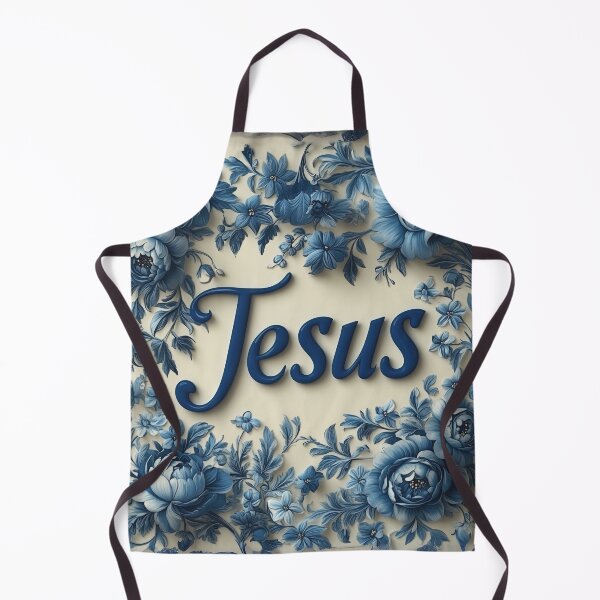 Item preview, Elegant Blue 'Jesus' with Floral Accents designed and sold by bAIryBarn.