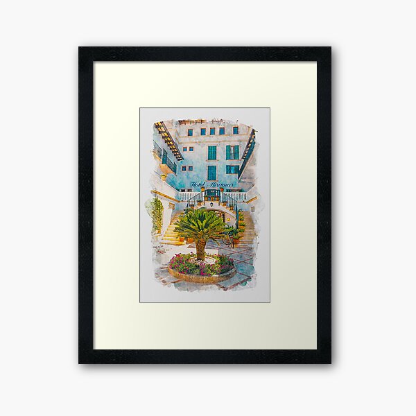 Puerto Pollensa Mallorca Hotel Miramar Framed Art Print