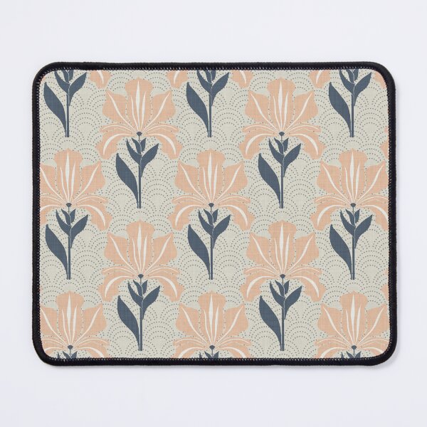 Artikelvorschau, Serene harmonious Japandi style Iris flowers linen textured 2c entworfen und verkauft von Designsbyluzia.