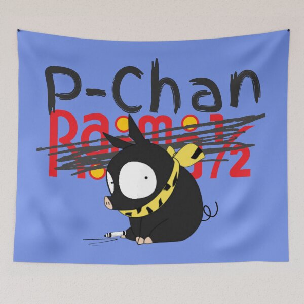 Item preview, P-Chan Ranma Logo (Blue Background) SILLYFUN ON REDBUBBLE.COM (LOWER QUALITY IF STOLEN) designed and sold by SillyFun.