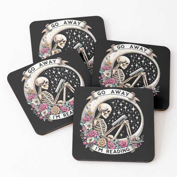 Item preview, Funny Go Away I'm Reading Skeleton Floral Moon Design designed and sold by KAYDEE01212 ✨.